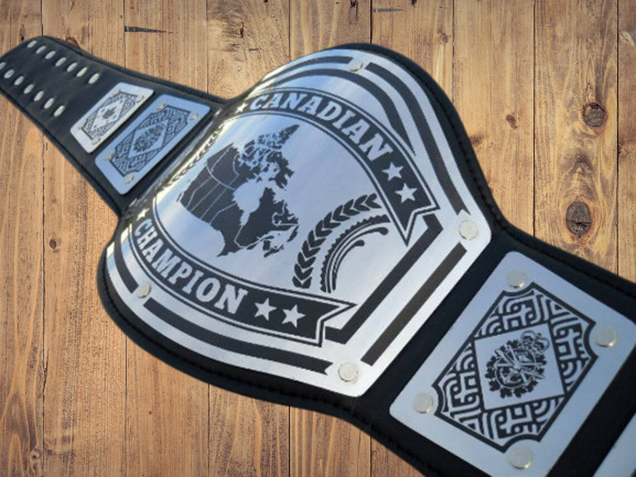 Canadian Championship Title Belt Avenger Model Metal Plates Adult  trophy Canada wrestling north america