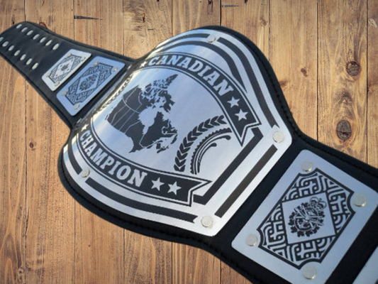 Canadian Championship Title Belt Avenger Model Metal Plates Adult  trophy Canada wrestling north america