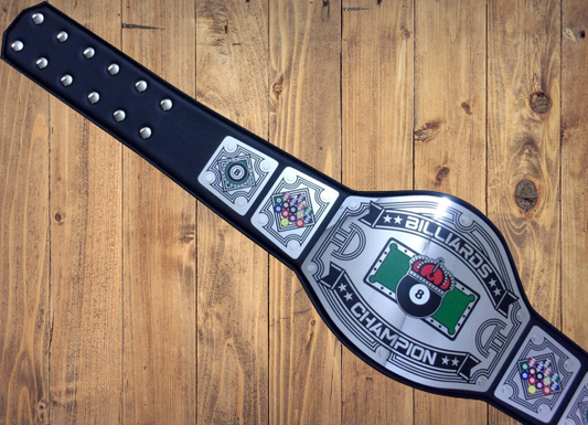 Billiards Championship champion Belt Avenger Series Black Adult Sized High Quality Metal Plates color pool mancave
