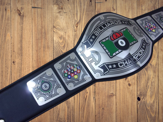 Billiards Championship champion Belt Avenger Series Black Adult Sized High Quality Metal Plates color pool mancave