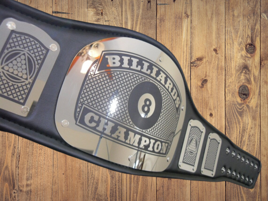 Billiards Championship Belt Pool King Model Premium Black Strap High Quality Metal Plates Adult Size