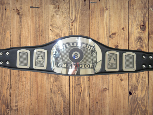 Billiards Championship Belt Pool King Model Premium Black Strap High Quality Metal Plates Adult Size