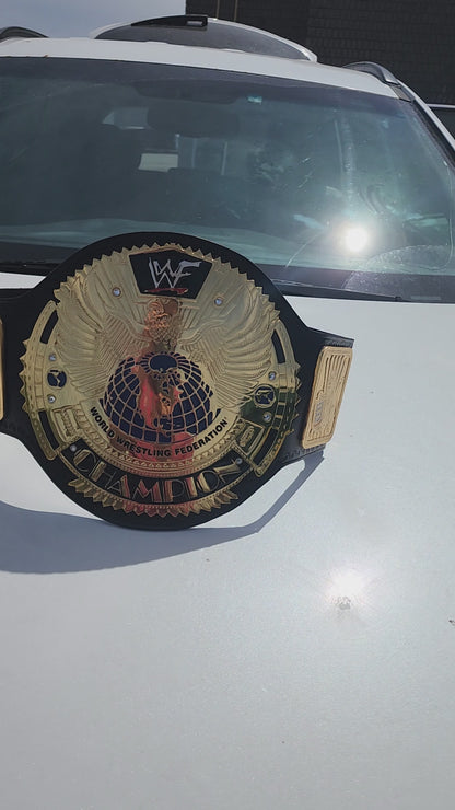 WWF Big Eagle  World Championship Belt  24K Real Gold Plated 4MM ZINC