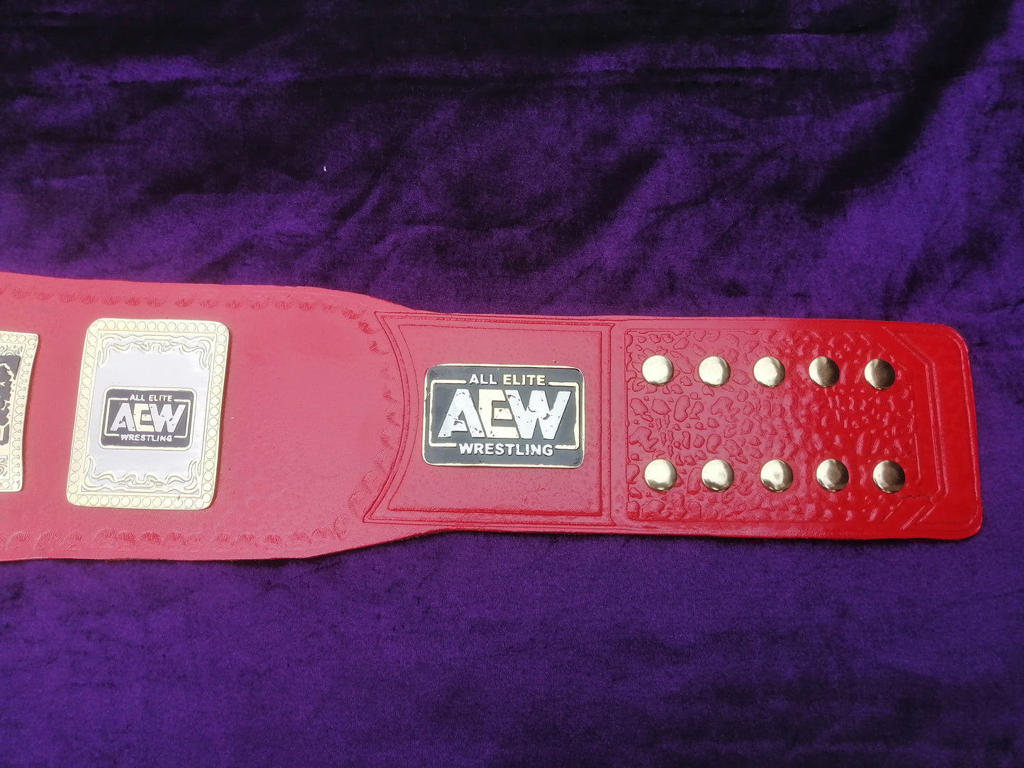Aew Tnt Champion Belt Metal Plates Tnt Belt Aew Red Strap 4MM thick plates