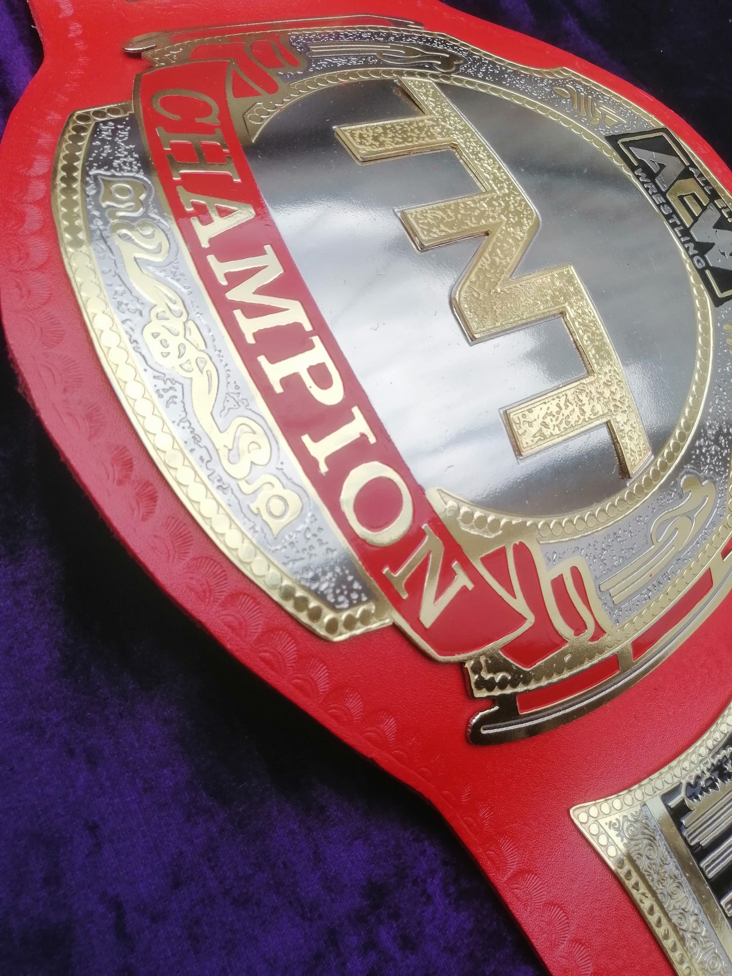 Aew Tnt Champion Belt Metal Plates Tnt Belt Aew Red Strap 4MM thick plates