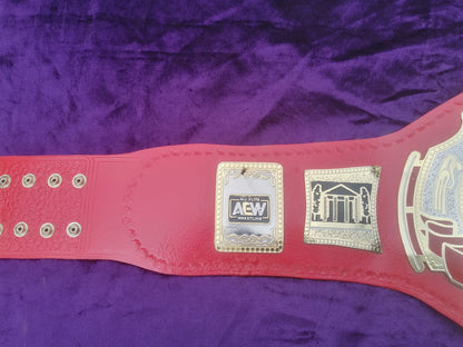 Aew Tnt Champion Belt Metal Plates Tnt Belt Aew Red Strap 4MM thick plates